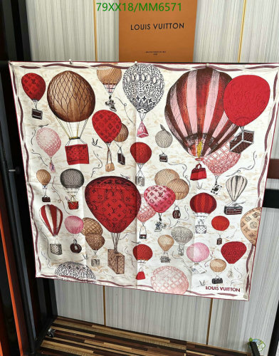 Louis Vuitton Silk Scarf With Hot Air Balloon Print, 90x90cm