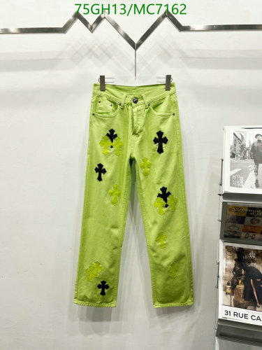 Chrome Hearts Green Cotton Jeans with Cross Patches - Sizes S to 2XL