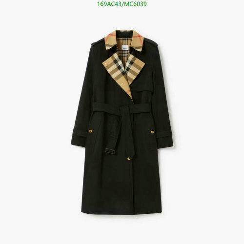 Burberry Women's Classic Fit Cotton Trench Coat with Iconic Check Undercollar