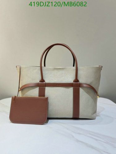 Loro Piana Sesia Bag Large Cowhide and Canvas Tote,40 x 26 x 18 cm