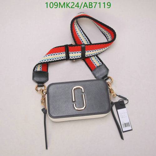 Marc Jacobs Snapshot Crossbody Bag, Cowhide Leather, Black/White, 18.5*10.5*6cm