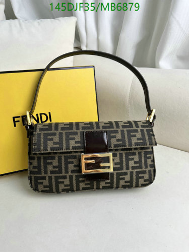 Fendi Baguette Baguette Bag with FF Motif and Gold-Finish Metalware