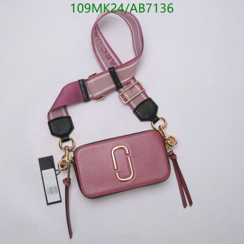 Marc Jacobs Snapshot Bag, Leather Crossbody with Adjustable Strap, Pink