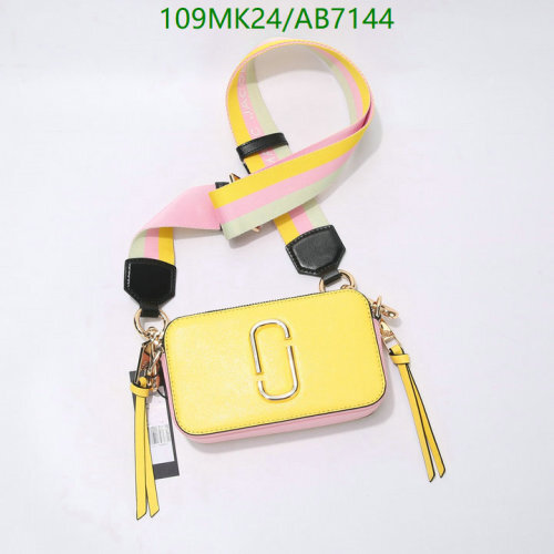 Marc Jacobs Snapshot Leather Camera Bag with Striped Crossbody Strap