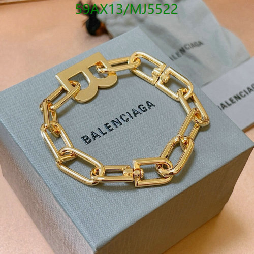 Balenciaga Gold-Tone Chain Bracelet with 'B' Logo - Stylish Statement Piece