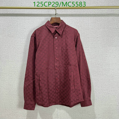 Gucci All-Over Logo Print Button-Down Shirt, Long Sleeves, Burgundy