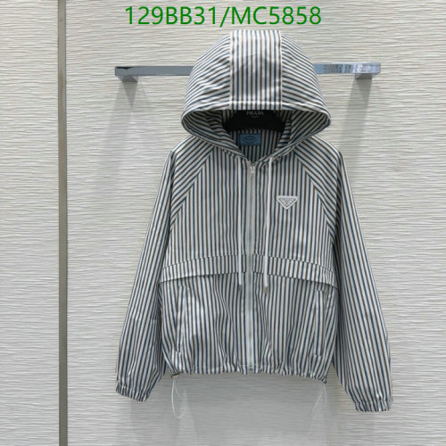 Prada Striped Cotton Hooded Jacket - Lightweight, Stylish, and Comfortable
