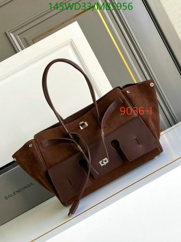 Balenciaga 9036 Tote Bag in Brown Genuine Leather, 29.5*20*12cm / 37*28*16cm
