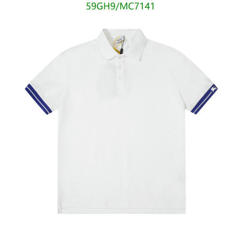 Burberry Men's Classic Fit Short-Sleeve Cotton Polo Shirt - White with Blue Trim 5 Burberry Men's Classic Fit Short-Sleeve Cotton Polo Shirt - White with Blue Trim