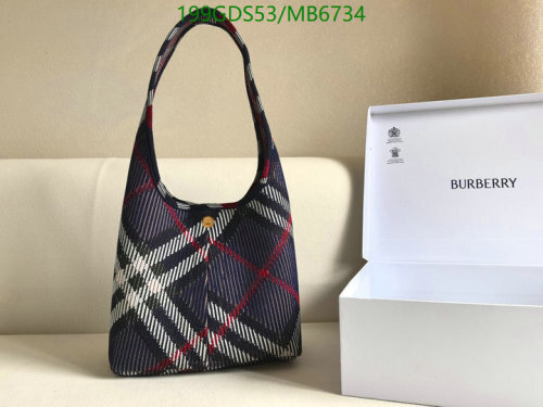 Burberry Canvas Hobo Bag, Iconic Check Pattern, 28*28*17.5cm - Stylish and Durable