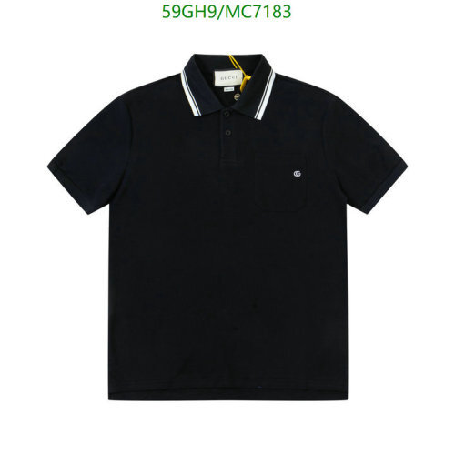 Gucci Men's Black Cotton Polo Shirt with White Trim - Sizes S to XL