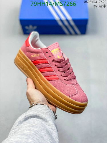 Adidas Women's Gazelle Bold Platform Sneakers Pink Suede Leather Retro Shoes