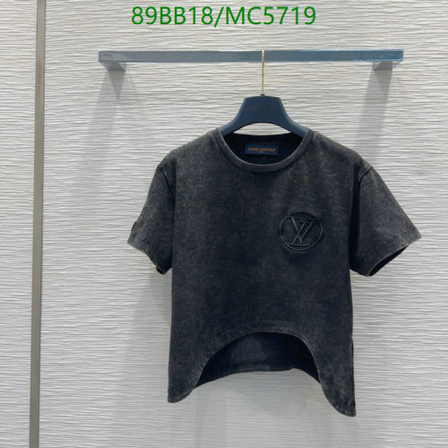 Louis Vuitton Distressed Cotton T-Shirt with Asymmetrical Hem - Grey, S-L