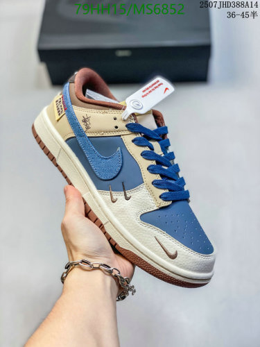 Nike Dunk Low Stussy Shoes MS6852 - Women's Unisex Sneakers, EU36-45