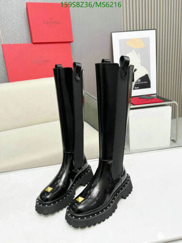 Valentino Black Leather Knee-High Boots for Women, EU Size 35-41