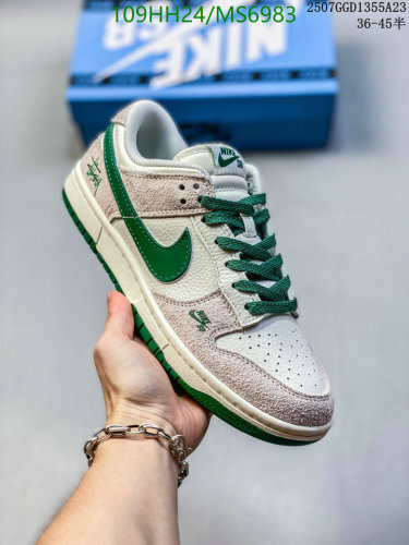 Nike SB Dunk Low Pro White Clover Green Skateboarding Shoes MS6983