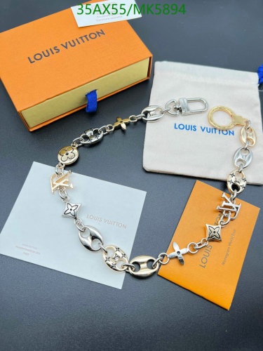 Louis Vuitton Monogram Wonderful World Chain Necklace, Silver-Tone Finish
