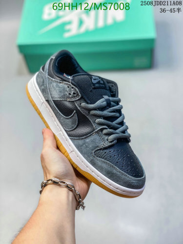 Nike Dunk Low Grey Suede Sneakers - MS7008, Unisex EU36-45