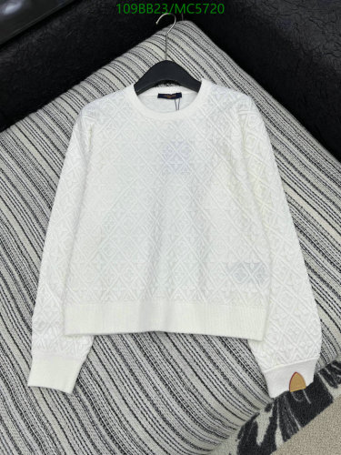 Louis Vuitton White Wool Blend Jacquard Crewneck Sweater - Sizes S, M, L