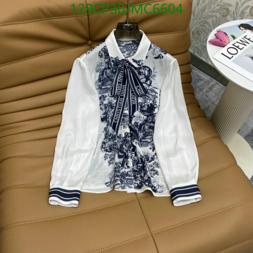 Elegant Silk Blouse with Christian Dior Ribbon Tie - Sizes S to XL Available