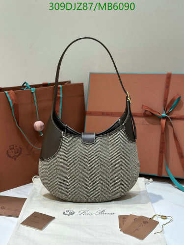 Loro Piana Bag, Cowhide Canvas Hobo Bag, Designer Handbag, Luxury Shoulder Bag