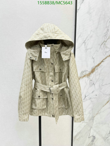 Dior Women's Beige Polyester Hooded Jacket with Belt - Sizes S, M, L