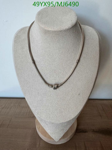 Pandora Silver Necklace - Elegant Snake Chain Necklace, MJ6490