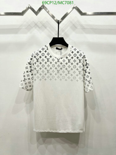 Louis Vuitton Unisex Cotton T-Shirt with Monogram Print - White
