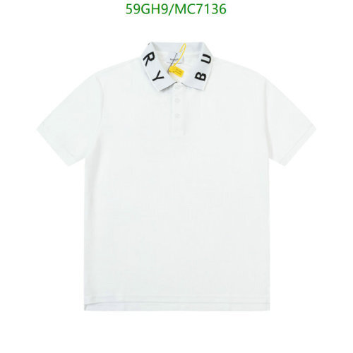 Burberry Men's White Cotton Polo Shirt with Logo Collar - Casual Style