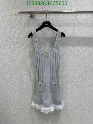 Chanel Sleeveless Cashmere Dress - Ribbed Knit with Flattering U-Neck Design
