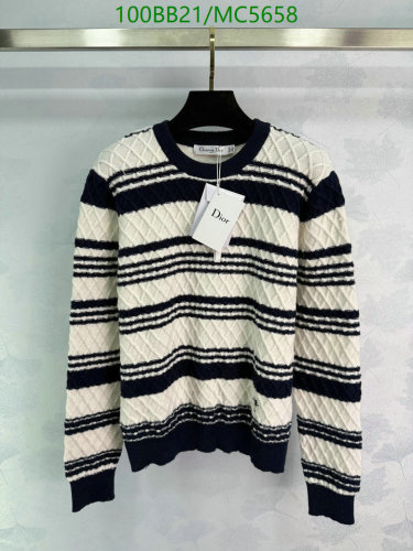 Dior Women's Wool Striped Crewneck Sweater - Elegant and Comfortable Knitwear