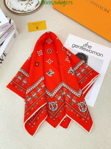 Louis Vuitton Silk & Wool Bandana Scarf, 60x60cm - Vibrant Red