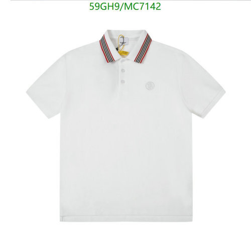 Burberry Men's Classic-Fit Striped Collar Cotton Polo Shirt - White