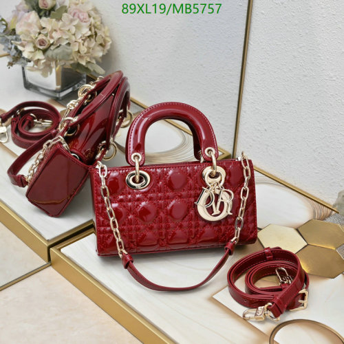 Elegant Lady Dior Bag in Red Patent Leather with Gold Hardware, 22cm