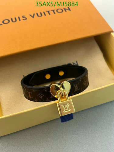 Louis Vuitton Monogram Bracelet with Heart and Padlock Charm - Stylish Design