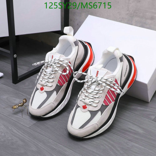 Dsquared2 Men's White and Grey Suede Leather Low Top Runner Sneakers