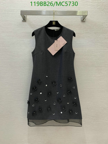 Miu Miu Women's Sleeveless Mini Dress - Floral Embellishments, Polyester, Gray