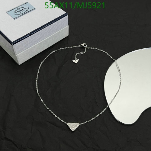 Prada Triangle Pendant Necklace Silver-Tone Finish, Sparkling Accents, MJ5921 7 Prada Triangle Pendant Necklace Silver-Tone Finish, Sparkling Accents, MJ5921