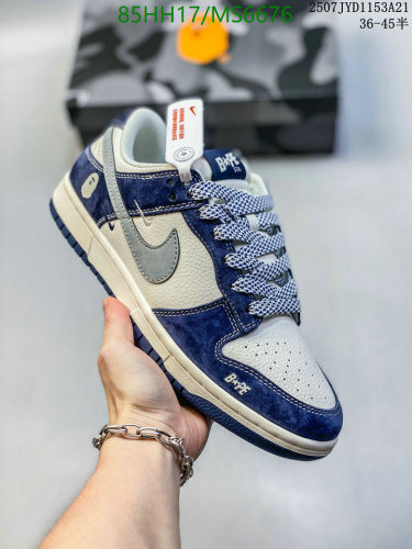 Nike x Bape Dunk Low Sneakers - Navy/Grey Color, Unisex, EU36-45 7 Nike x Bape Dunk Low Sneakers - Navy/Grey Color, Unisex, EU36-45