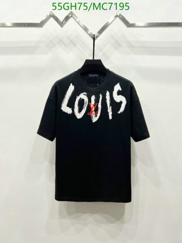 Louis Vuitton Men's Black Cotton T-Shirt with White Logo - Sizes S to XL