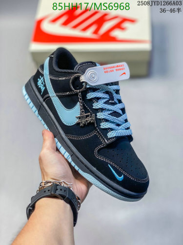Nike SB Dunk Low Black Light Blue Skateboarding Shoes MS6968 Unisex EU36-46