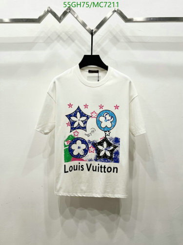 Louis Vuitton White Cotton Graphic Print T-Shirt, Casual Style, All Seasons 5 Louis Vuitton White Cotton Graphic Print T-Shirt, Casual Style, All Seasons
