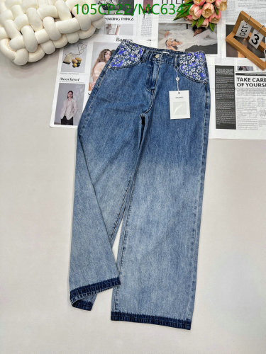 Chanel Women's Cotton Denim Jeans with Floral Detail, Sizes S-L