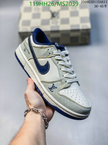 Louis Vuitton Nike Dunk Low Sneakers Denim, Unisex Designer Shoes, EU36-45