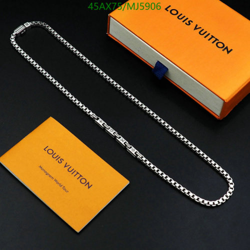 Louis Vuitton Silver Tone Chain Necklace, Fashionable Jewelry, MJ5906 6 Louis Vuitton Silver Tone Chain Necklace, Fashionable Jewelry, MJ5906
