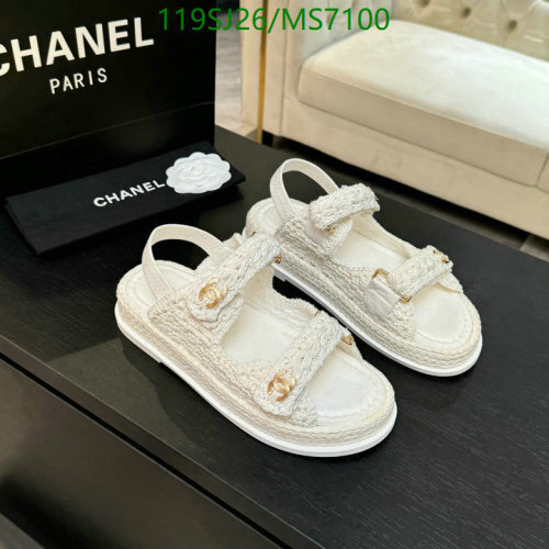 Chanel Women's White Sheepskin Sandals with Braided Straps and CC Logo Details