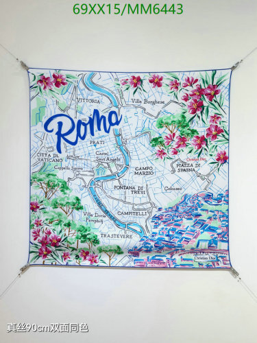 Dior Roma Silk Scarf, 90x90cm - A Timeless Piece of Roman Elegance