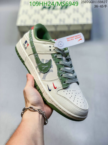 Nike Dunk Low MLB Sneakers Unisex EU36-45 Green/White MS6949, Perfect Gift