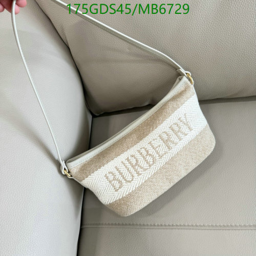 Burberry Linen and Leather Shoulder Bag, 26 x 11 x 13 cm - Stylish and Compact