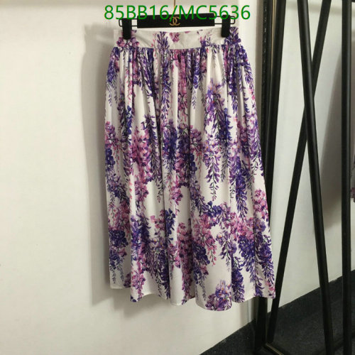 D&G Floral Print Polyester Midi Skirt - Elegant Style, Comfortable Fit